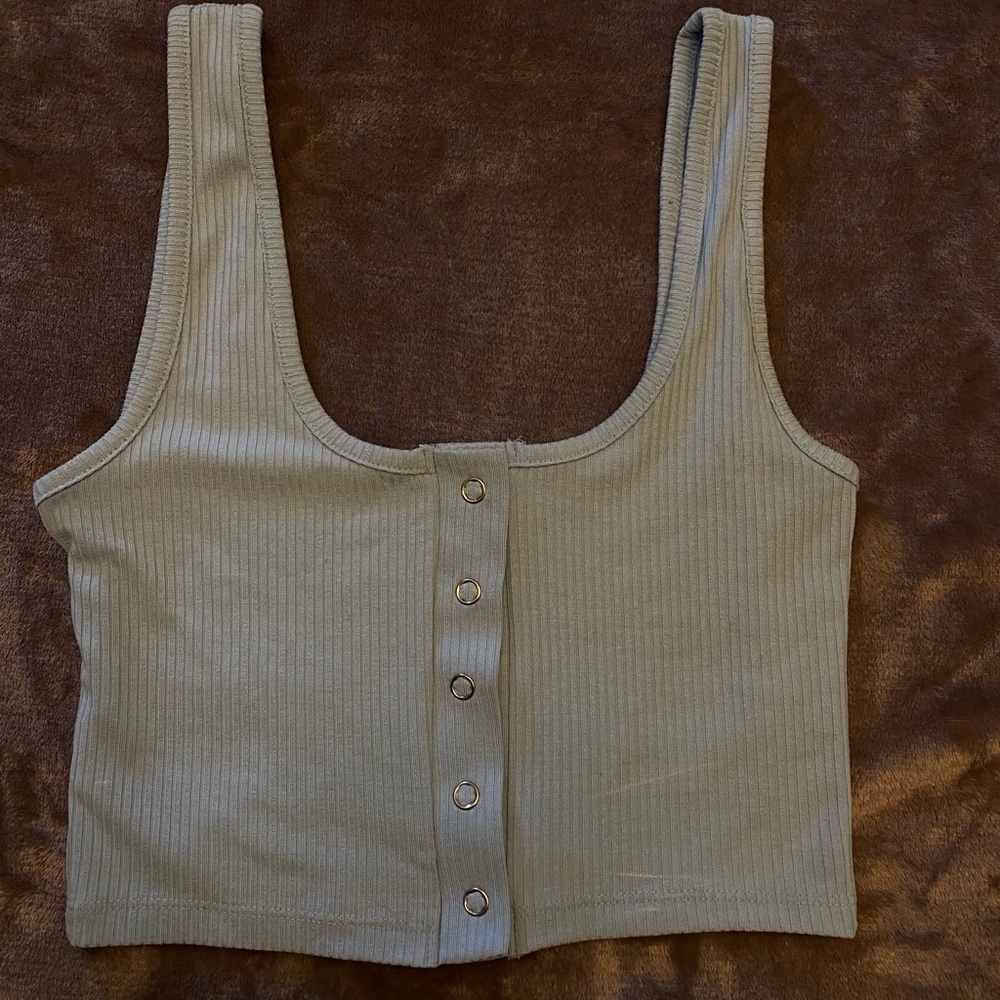 PACSUN BABY BLUE BUTTON TOP